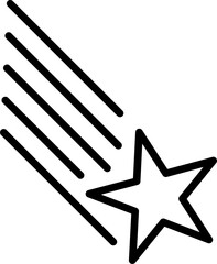black star thin line icon. Flat star symbol sign simple for web design buttons, mobile apps, interface. Stroke png illustration