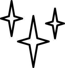 black star thin line icon. Flat star symbol sign simple for web design buttons, mobile apps, interface. Stroke png illustration