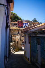 Naklejka premium Streets and colorful houses in Cudillero, Asturias, Spain