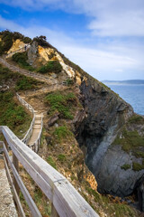 Fototapeta na wymiar Punta socastro, also called punta fucino do porco. Cliffs and ocean view, Galicia, Spain