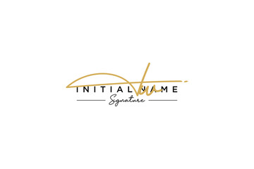 Initial IW signature logo template vector. Hand drawn Calligraphy lettering Vector illustration.