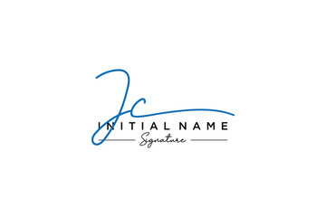 Initial JC signature logo template vector. Hand drawn Calligraphy lettering Vector illustration.