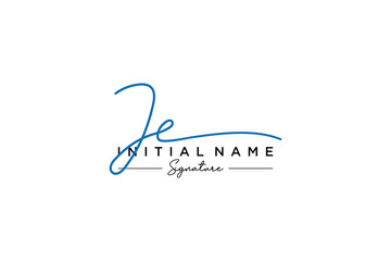 Initial JE signature logo template vector. Hand drawn Calligraphy lettering Vector illustration.