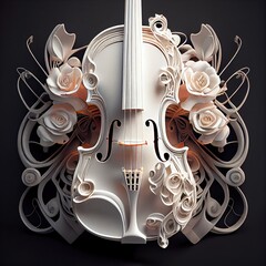 White marble violin - generative ai