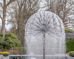 close up of a modern fountain in the Netherlands