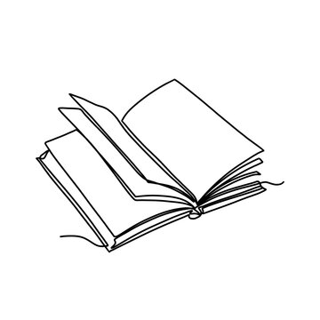 recommend clip art: Book open one continuous single line art drawing. Minimal art style. Book continuous line art illustration.