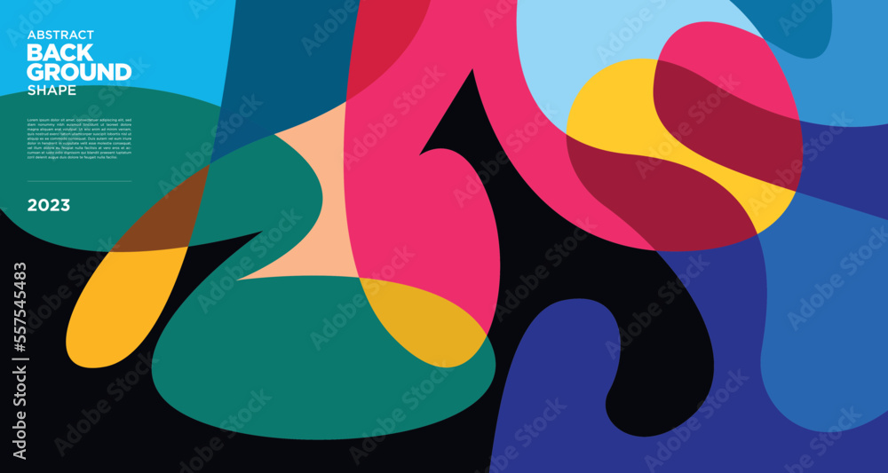 Poster vector colorful abstract geometric fluid background for banner 2023