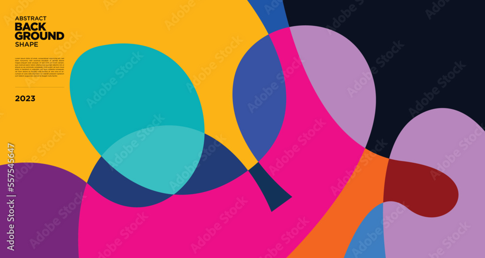 Poster vector colorful abstract geometric fluid background for banner 2023