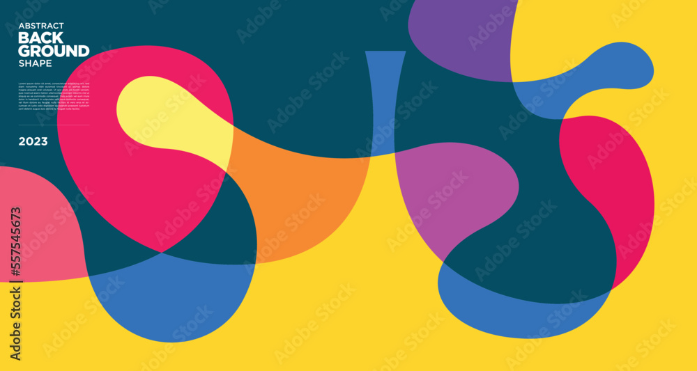 Poster vector colorful abstract geometric fluid background for banner 2023