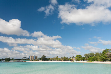 Beach in Barbados with Beautiful Clouds