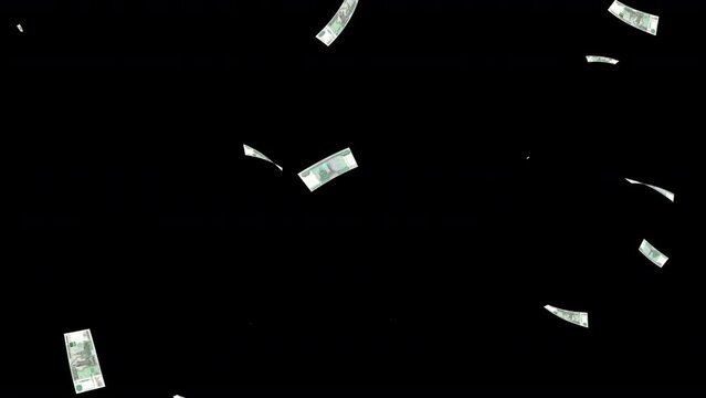 One Thousand Russian Ruble Bills in Alpha Channel 