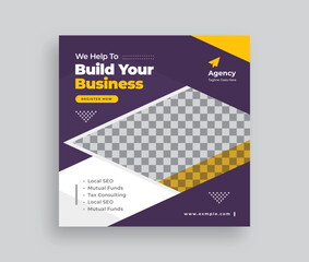 Modern and creative business social media post design. Digital marketing square social media posts or web banner template