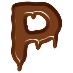Chocolate Flow Effect Alphabet.