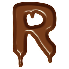 Chocolate Flow Effect Alphabet.