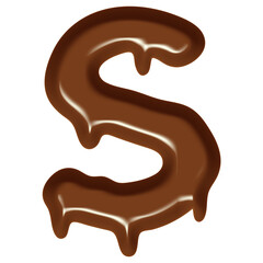 Obraz premium Chocolate Flow Effect Alphabet.