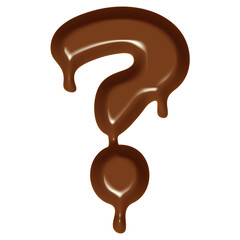 Chocolate Flow Effect Symbol. Question Mark.