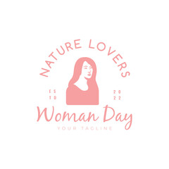 woman beauty salon vintage logo abstract design vector