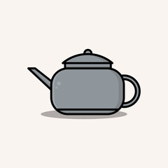 teapot cartoon vector illustration icon. Isolated vector concept icon. flat cartoon style