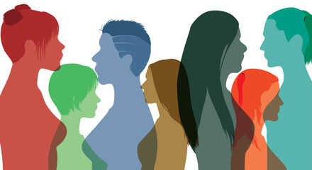 Community of women on social networks. Talking and sharing ideas and information among multi-ethnic women. Women or girls of different cultures communicate and make friends. 