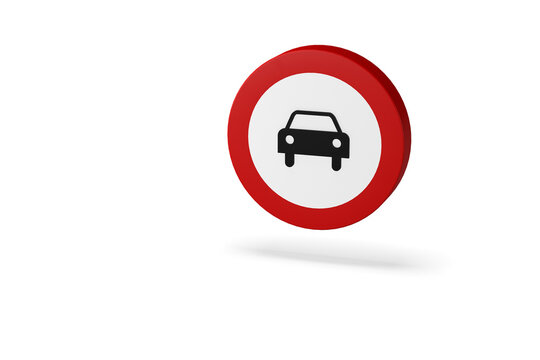 traffic sign, 3d render. Prohibited entry to vehicles motor, except motorcycles two wheels without sidecar. highway traffic code