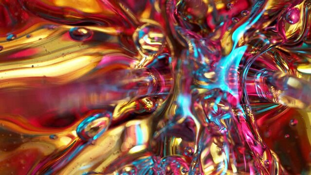 Super Slow Motion Shot of Splashing Abstract Color Liquid Background. Close-up, 1000 fps.