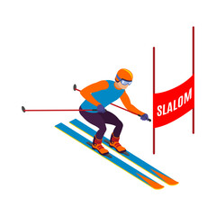 Slalom Isometric Illustration
