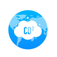 CO2 emissions on the planet flat style. Vector illustration
