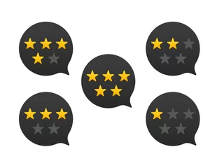 Fotobehang User rating concept. review and rate us with stars. business concept, elements for website. Isolated on white background. Vector illustration © StudioGraphic