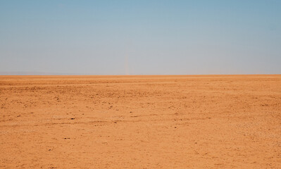 The vast empty landscapes of Chalbi Desert in Marsabit County, Kenya