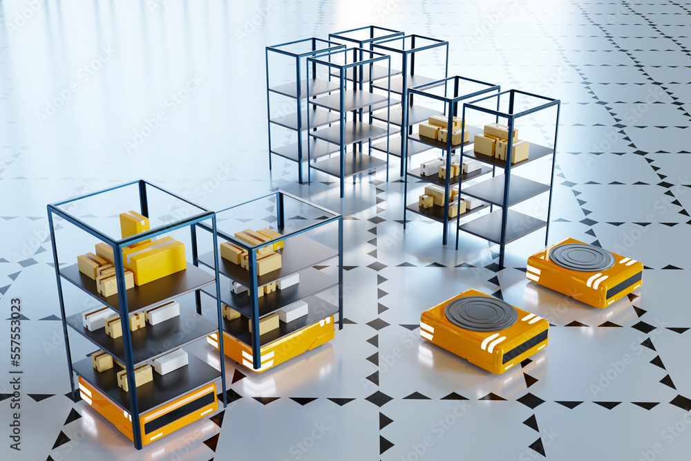 Poster storage machines. warehouse automation. storage machines lift racks of various sizes. robotization o