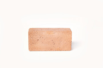 Red bricks are isolated on white background. Clay bricks used for construction,  ..Isolated object.