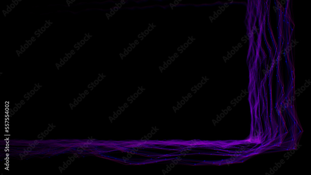 Poster galactic portal with linear connections. optical illusion of a laser tunnel. technological connectio