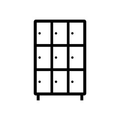 Locker Icon design. Locker room icon. Gym, school lockers, automatic left-luggage office, isolated on white background