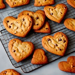 Heart shaped cookies. Perfect for articles on love of food, Valentines Day etc.
