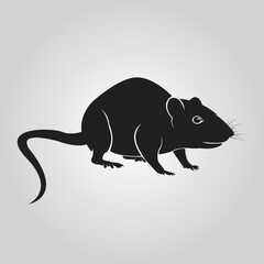 illustration of a silhouette of a rat