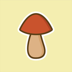 mushroom flat design vector illustration. fungus icon