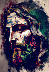 Abstract portrait of Jesus Christ
