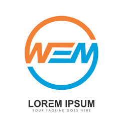 Circle Monogram Logo Initial Letters WEM