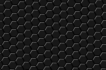 The background image is a black hexagonal shape.