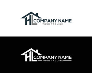 Abstract HL Letter Creative Home Shape Logo Design. Unique Real Estate, Property, Construction Business identity Vector Icon. 