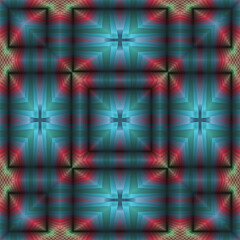 Fototapeta premium 3d effect - abstract kaleidoscopic geometric color gradient pattern