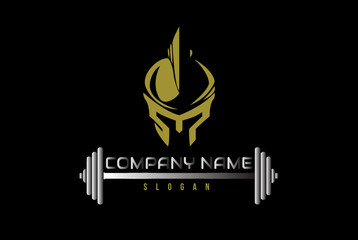 awesome spartan helmet logo design, Gym and fitness logo.