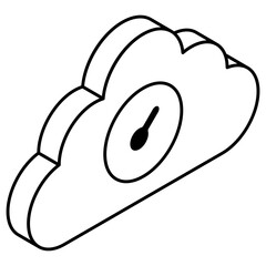 Unique design icon of cloud timer 