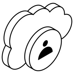 Creative design icon of cloud profile 