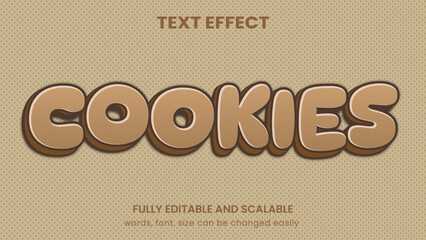 cookies, cake, doughnut graphic style editable text effect