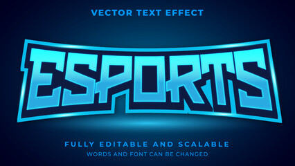 esport game with neon blue color graphic style editable text effect