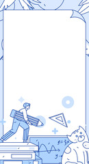 Education study vector flat character illustration
