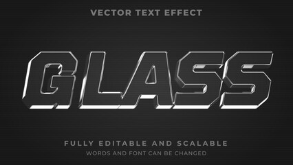 transparent glass graphic style editable text effect