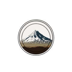 Mountain logo on a white background. Flat vector illustration