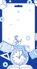 Education study vector flat character illustration
